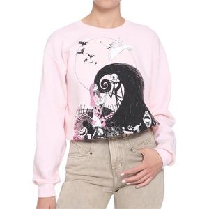 The Nightmare Before Christmas Pink Scene Girls Sweatshirt